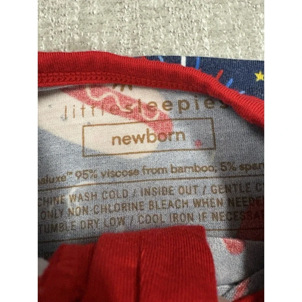 Little Sleepies Snacks & Sparkles Zippy Pajama Size Newborn NB July 4th Patriot